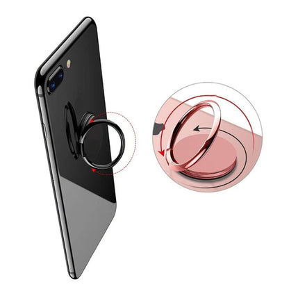 Full Metal Bracket 360 Degree Rotating Magnetic Phone Ring Buckle(Rose Gold) - Ring Holder by buy2fix | Online Shopping UK | buy2fix