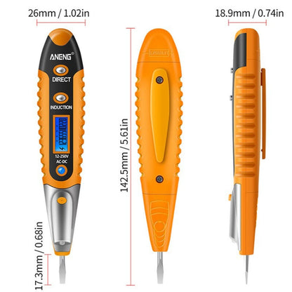 ANENG VD700 2pcs Sound and Light Alarm Non-contact Digital Display Sensor Multi-function Test Pen(Black Yellow) - Voltage Detector by ANENG | Online Shopping UK | buy2fix