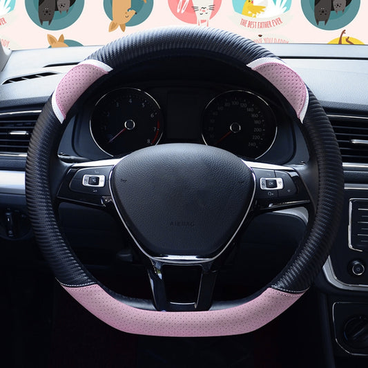 38cm Cute Rabbit Women Cartoon Car Steering Wheel Cover, Color: D Type Black Pink by buy2fix