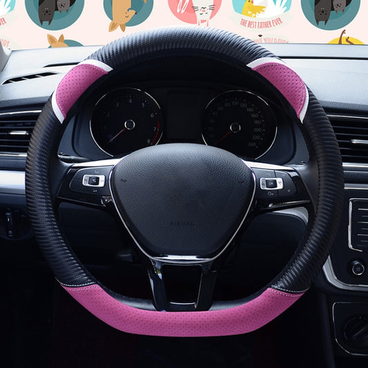 38cm Cute Rabbit Women Cartoon Car Steering Wheel Cover, Color: D Type Black Rose Red by buy2fix