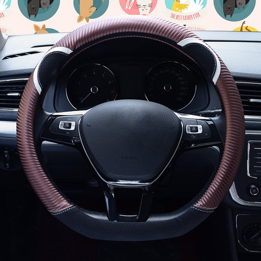 38cm Cute Rabbit Women Cartoon Car Steering Wheel Cover, Color: D Type Black Coffee by buy2fix