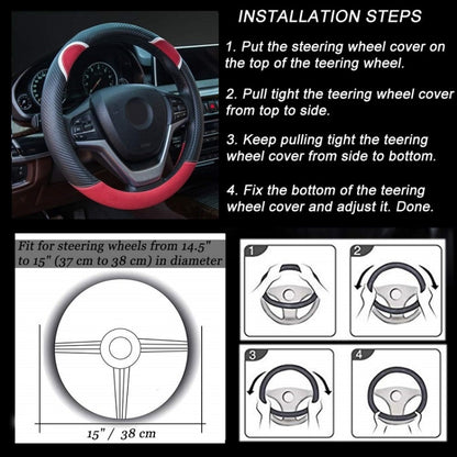 38cm Cute Rabbit Women Cartoon Car Steering Wheel Cover, Color: Round Black Red by buy2fix