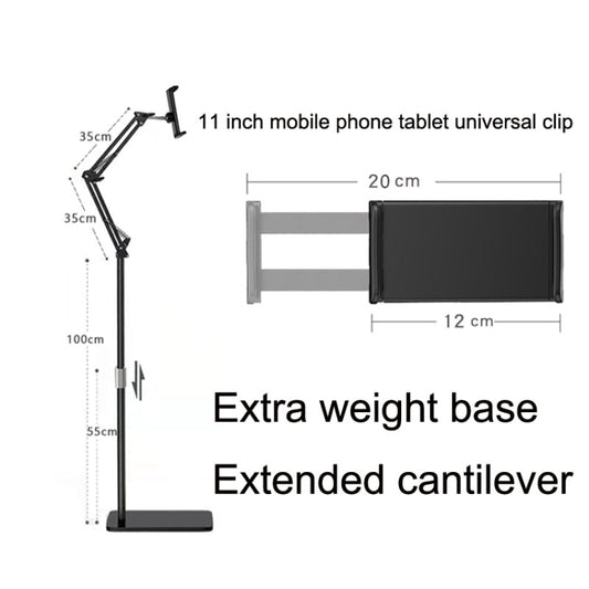 175cm Mobile Phone Tablet Live Broadcast Bedside Lifting Bracket Telescopic Cantilever Model (Black) by buy2fix