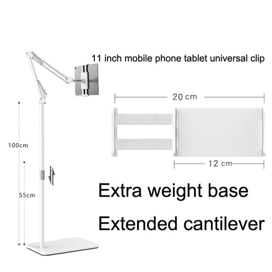175cm Mobile Phone Tablet Live Broadcast Bedside Lifting Bracket Telescopic Cantilever Model (White) by buy2fix
