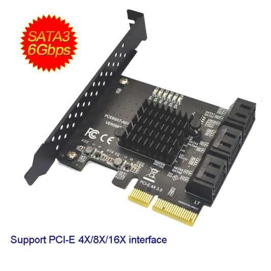 PCIE 4X To 6 Port SATA 3.0 Adapter Expansion Card ASMedia ASM1166 Converter by buy2fix