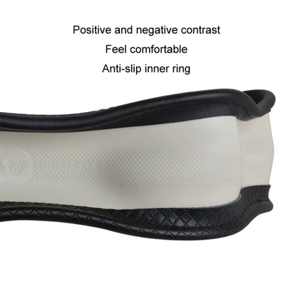 38cm Car Embossed Leather Steering Wheel Cover, Color: Dark Coffee by buy2fix