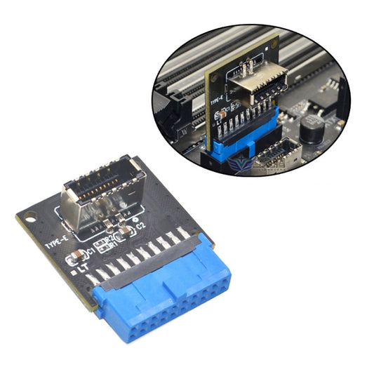 USB 3.0 19PIN Header to Type-E Front A-Key Interface Extend USB Ports to PC, Spec: Outward - Add-on Cards by buy2fix | Online Shopping UK | buy2fix