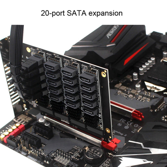 PCIEX16 NVME M.2 RAID Array Expansion SATA 20 Port Transfer Card by buy2fix