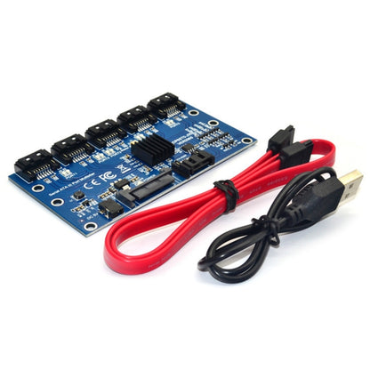 SATA3.0 6Gbps JMB575 Chip SATA Expansion Card 1 to 5 Port Riser Card by buy2fix