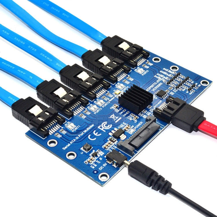 SATA3.0 6Gbps JMB575 Chip SATA Expansion Card 1 to 5 Port Riser Card by buy2fix