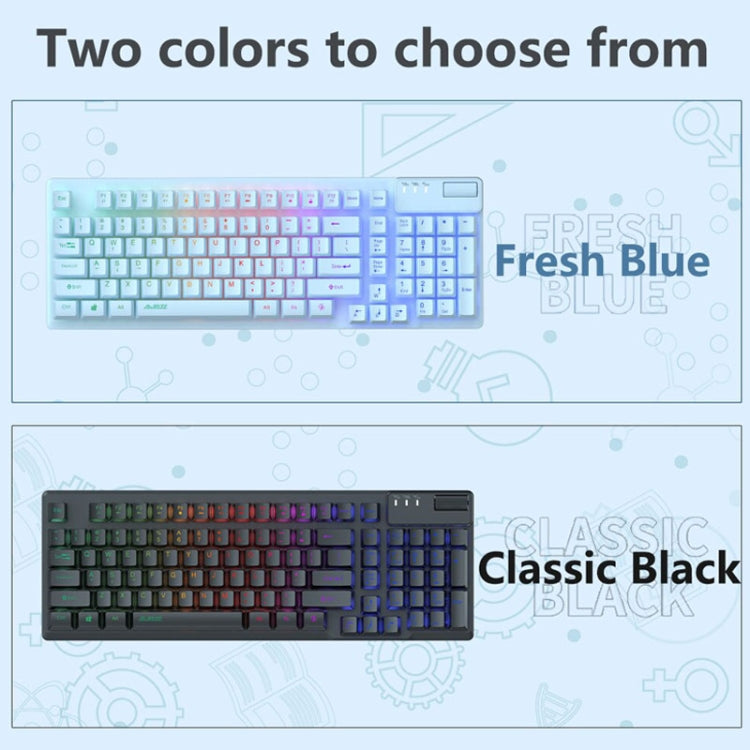 Ajazz AF981 96 Keys Office Gaming Illuminated Wired Keyboard, Cable Length: 1.6m(Blue) - Wired Keyboard by Ajazz | Online Shopping UK | buy2fix