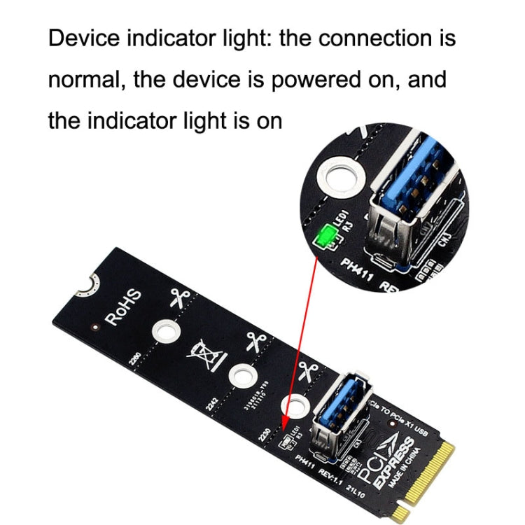 5pcs NGFF M.2 Rotor PCI-E Channel USB3.0 Transfer Card Graphics Extension Transfer(Black) - Add-on Cards by buy2fix | Online Shopping UK | buy2fix