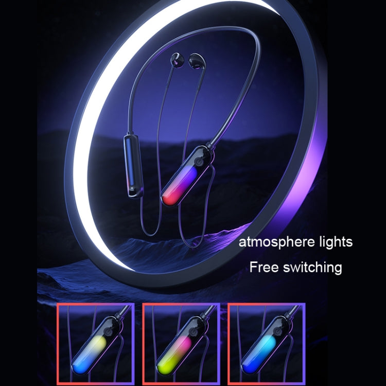 With Atmosphere Lamp Hanging Neck Bluetooth Earphone, Style: 1 In 1 - Neck-mounted Earphone by buy2fix | Online Shopping UK | buy2fix