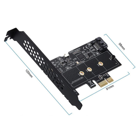 PCI-E to SATA3.0+M2 NGFF Expansion Card 6G Hard Disk Transfer Card(Black) by buy2fix