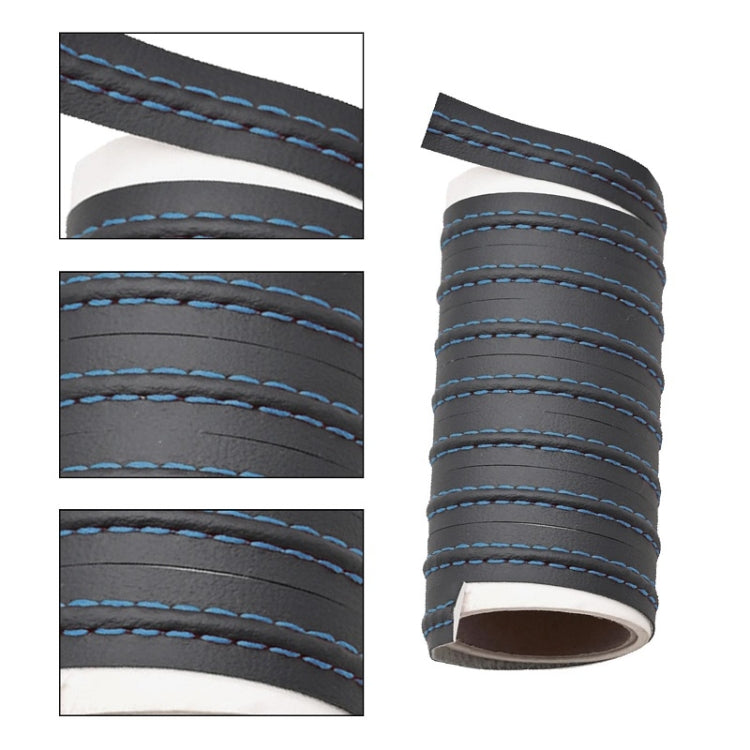 8m Car Center Console Interior Modification Leather Gap Strip(Black Blue) by buy2fix
