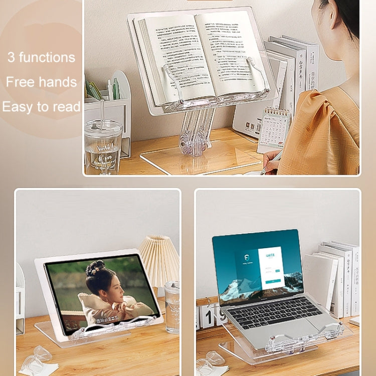 Student Desktop Reading Rack Transparent Acrylic Tablet Stand, Style: A Model Liftable - Desktop Holder by buy2fix | Online Shopping UK | buy2fix