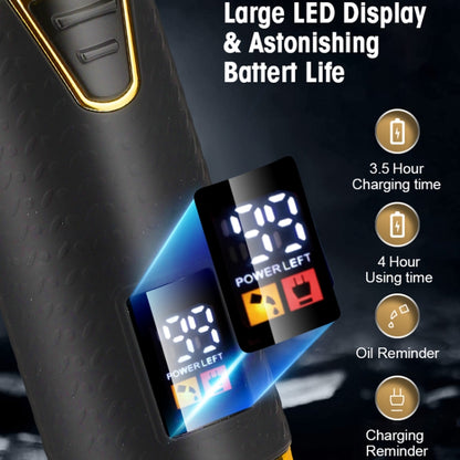 USB LCD Digital Display Haircutter Men Home Haircutter(Black Gold) - Hair Trimmer by buy2fix | Online Shopping UK | buy2fix