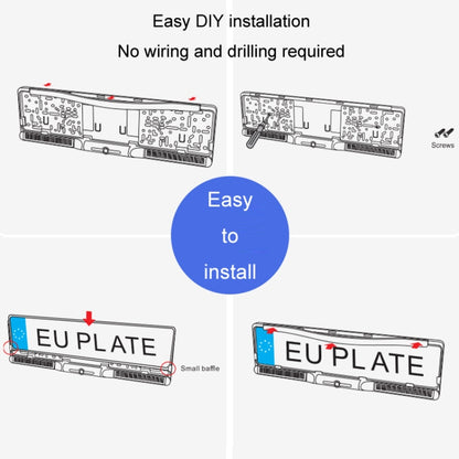 Solar Integrated License Plate Frame Vehicle Camera Wireless Reversing Display(RC03) - Rear View Cameras by buy2fix | Online Shopping UK | buy2fix