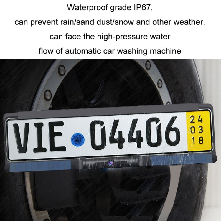 Solar Integrated License Plate Frame Vehicle Camera Wireless Reversing Display(RC03) - Rear View Cameras by buy2fix | Online Shopping UK | buy2fix