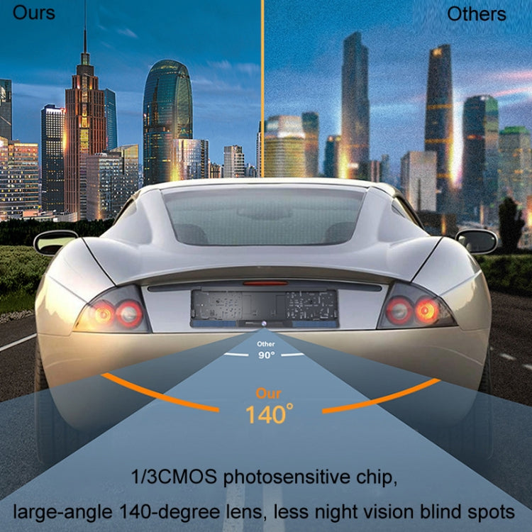 Solar Integrated License Plate Frame Vehicle Camera Wireless Reversing Display(RC03) - Rear View Cameras by buy2fix | Online Shopping UK | buy2fix