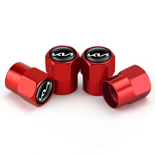 3sets/12pcs For KIA KN Car Tire Valve Core Decorative Metal Cap(Red) by buy2fix