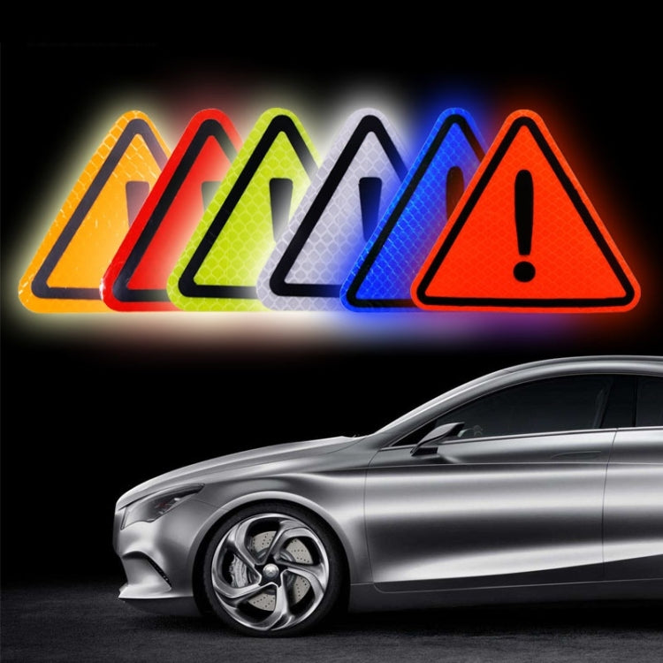 10pcs Car Tail Triangle Reflective Stickers Safety Warning Danger Signs Car Stickers(Silver) - Warning Sticker by buy2fix | Online Shopping UK | buy2fix