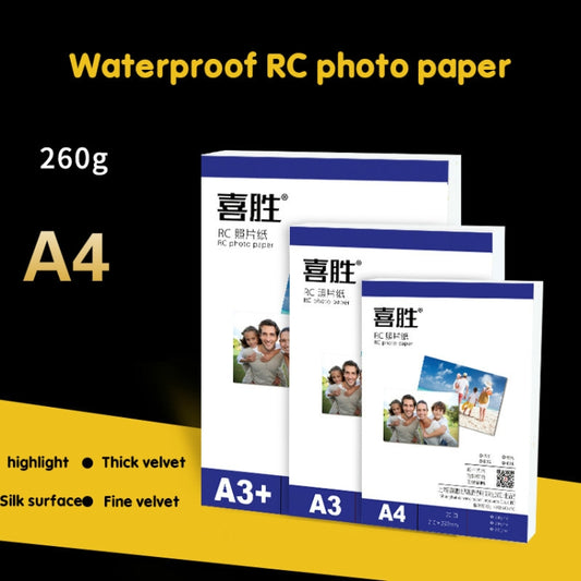 A5 50 Sheets 260g Waterproof RC Photo Paper for Brother/Epson/Lenovo/HP/Canon Inkjet Printers(Rough Velvet) by buy2fix