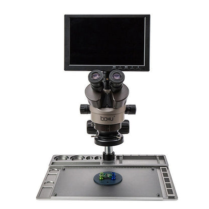 BAKU BA-011 Binomial Electronic Microscope Jewelry Appraisal Mobile Phone Repair With PCB Patch Repair Platform(EU Plug 220V) - Digital Microscope by BAKU | Online Shopping UK | buy2fix