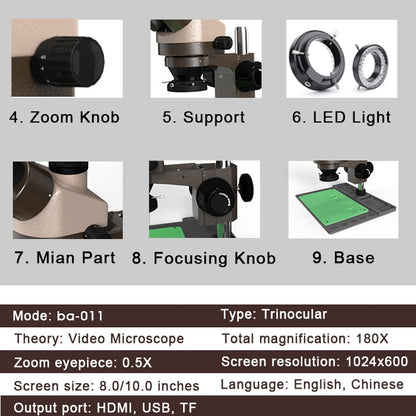 BAKU BA-011 Binomial Electronic Microscope Jewelry Appraisal Mobile Phone Repair With PCB Patch Repair Platform(US Plug 110V) - Digital Microscope by BAKU | Online Shopping UK | buy2fix