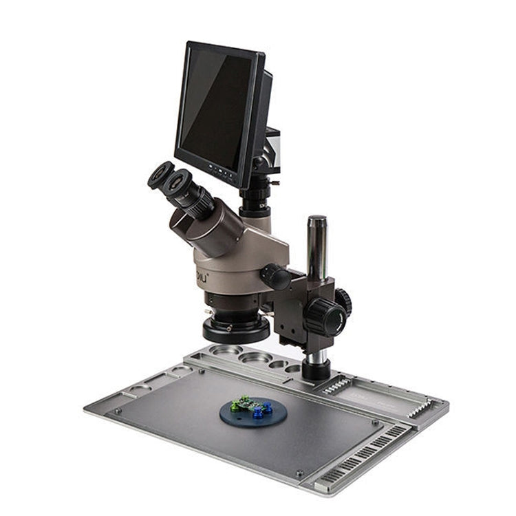 BAKU BA-011 Binomial Electronic Microscope Jewelry Appraisal Mobile Phone Repair With PCB Patch Repair Platform(EU Plug 220V) - Digital Microscope by BAKU | Online Shopping UK | buy2fix