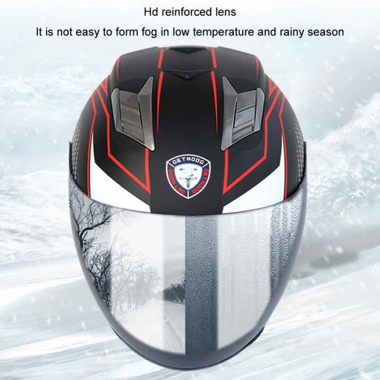 KUQIBAO Motorcycle Smart Bluetooth Sun Protection Double Lens Safety Helmet, Size: L(Matte Black+Black Tail) by KUQIBAO