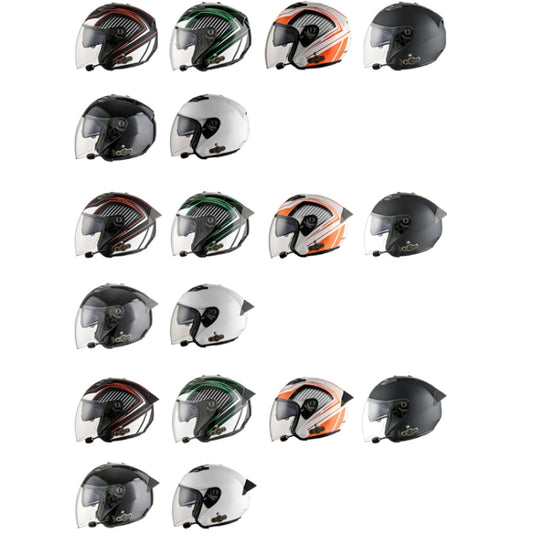 KUQIBAO Motorcycle Smart Bluetooth Sun Protection Double Lens Safety Helmet, Size: M(White Phantom Fiber+Black Tail) by KUQIBAO
