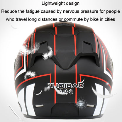 KUQIBAO Motorcycle Smart Bluetooth Sun Protection Double Lens Safety Helmet, Size: L(Matte Black+Black Tail) by KUQIBAO