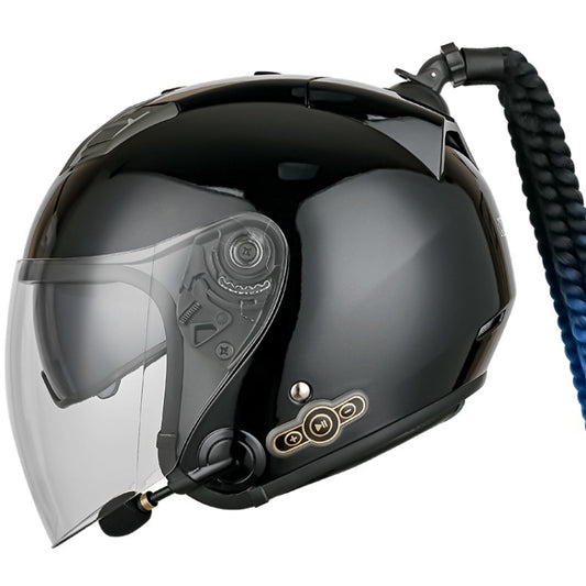 KUQIBAO Motorcycle Bluetooth Headset Double Lens Helmet With Braid, Size: M(Bright Black) - Helmets by KUQIBAO | Online Shopping UK | buy2fix