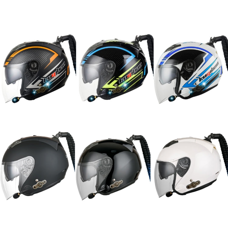 KUQIBAO Motorcycle Bluetooth Headset Double Lens Helmet With Braid, Size: XL(Scrub Black) - Helmets by KUQIBAO | Online Shopping UK | buy2fix