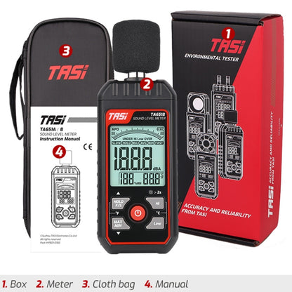 TASI TA651B Household Noise Tester Decibel Device - Light & Sound Meter by TASI | Online Shopping UK | buy2fix