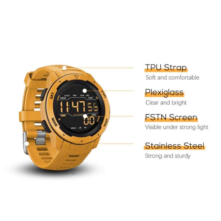 Calorie Pedometer Alarm Clock Waterproof Multifunctional Mountain Sports Shockproof Smartwatch(Gold) - LED Digital Watches by buy2fix | Online Shopping UK | buy2fix