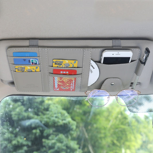 Car Sun Visor Decorative Storage Bill Glasses Holder, Color: Gray No Zipper by buy2fix