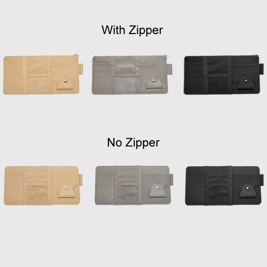 Car Sun Visor Decorative Storage Bill Glasses Holder, Color: Gray No Zipper by buy2fix