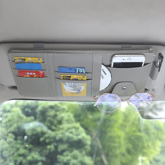Car Sun Visor Decorative Storage Bill Glasses Holder, Color: Gray With Zipper by buy2fix
