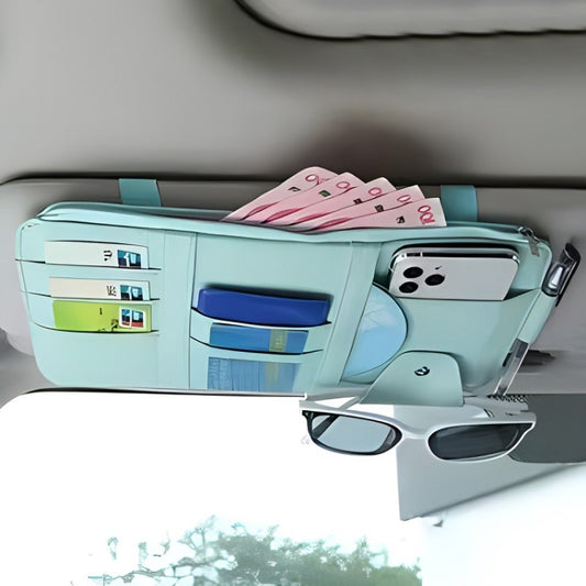 Car Sun Visor Decorative Storage Bill Glasses Holder, Color: Blue With Zipper by buy2fix