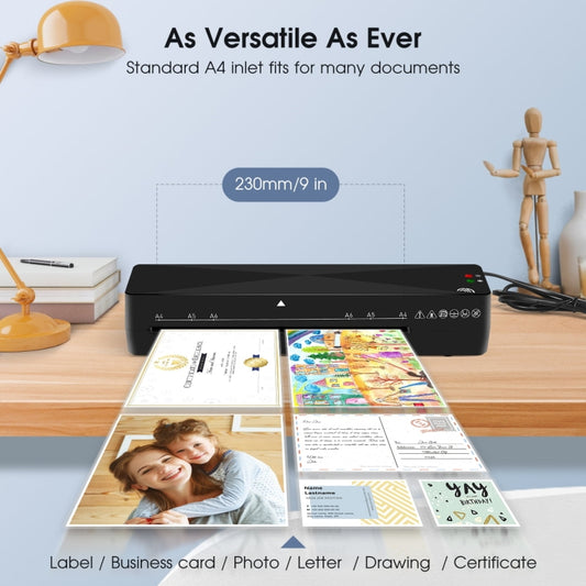 9 Inch A4 Hot Cold Laminator Machine Book Documents Laminator, Size: Only Machine(220V UK Plug) by buy2fix