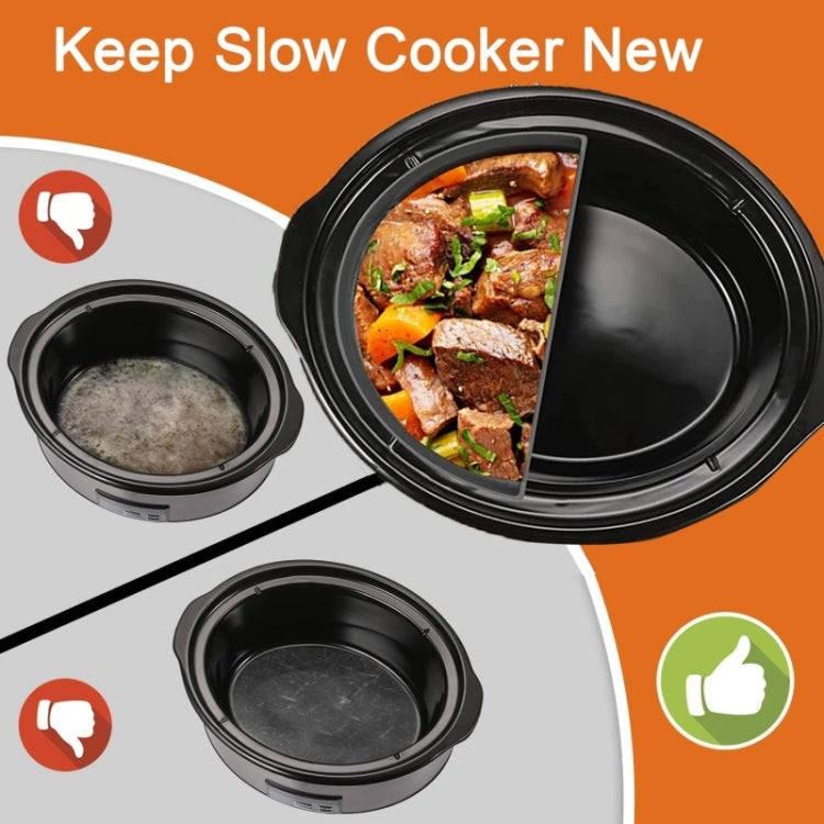 For Crockpot 6QT Slow Cooker Silicone Liners Divider Reusable Leak Proof Mats, Spec: Black 4 Compartments - Kitchen Machine Accessories by buy2fix | Online Shopping UK | buy2fix