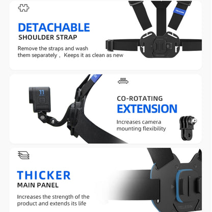 TELESIN  Chest Strap Mount Waistcoat Belt  Mount For Action Camera - Chest Belt by TELESIN | Online Shopping UK | buy2fix