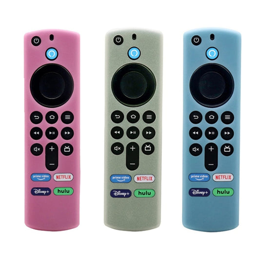 2pcs Remote Control Case For Amazon Fire TV Stick 2021 ALEXA 3rd Gen With Airtag Holder(Luminous Pink) by buy2fix