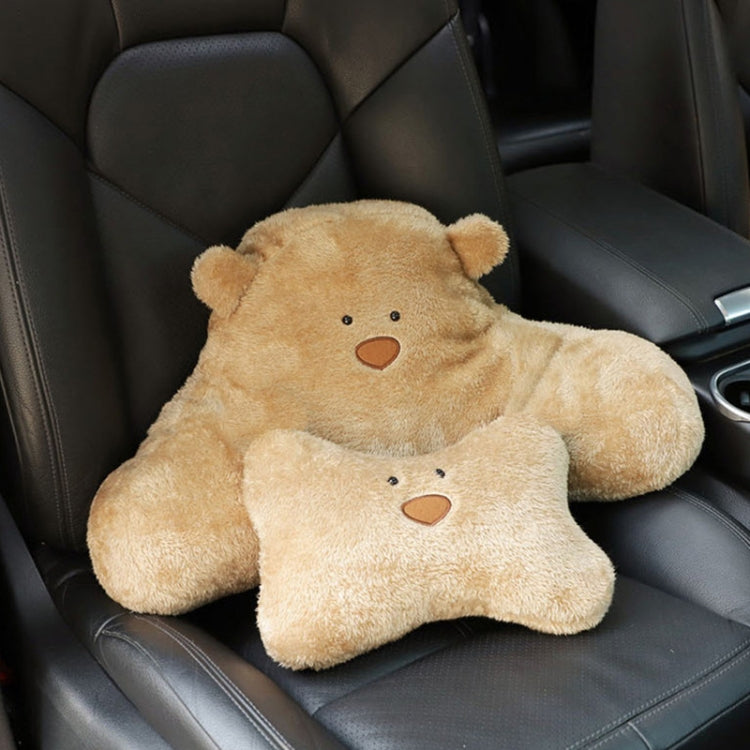 Car Cartoon Bear Plush Seat Upholstery Pillow, Color: Headrest White - Seat Accessories by buy2fix | Online Shopping UK | buy2fix