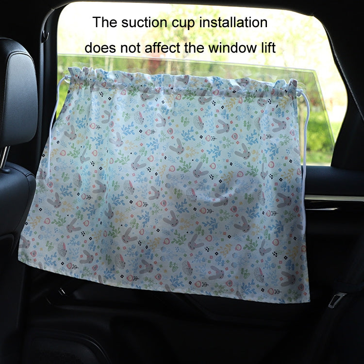 Car Heat Insulation Blackout Cartoon Cotton Sunshade(Striped Blue Rabbit) - Window Foils & Solar Protection by buy2fix | Online Shopping UK | buy2fix