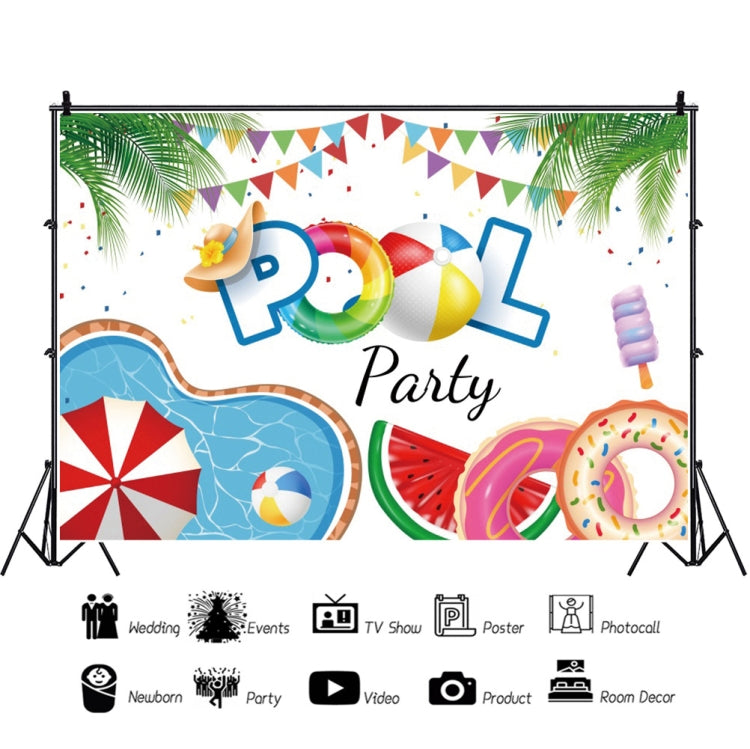 80x120cm Summer Pool Party Decoration Backdrop Swimming Ring Photography Background Cloth(11418488) -  by buy2fix | Online Shopping UK | buy2fix