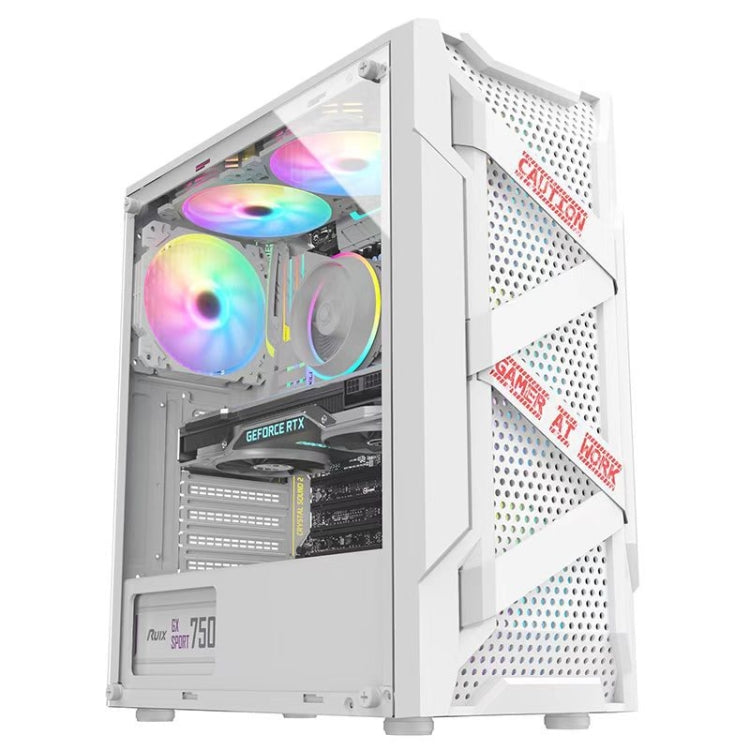 EVESKY Acrylic Side Transparent ATX Computer Case With 6 Fans Position And USB 3.0 Interface, Color: White by EVESKY