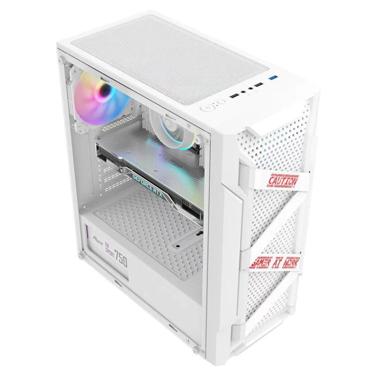 EVESKY Acrylic Side Transparent ATX Computer Case With 6 Fans Position And USB 3.0 Interface, Color: White by EVESKY